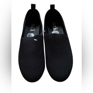 Mia Girl New Black Knit Slip On Shoes Flats Fabric Stretch Office Loafers